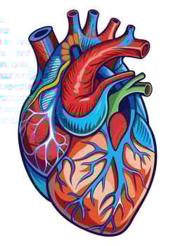 art of Human heart drawing Abstract minimal flat art vector