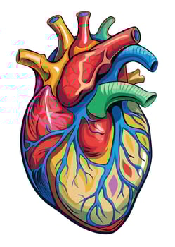 art of Human heart drawing Abstract minimal flat art vector