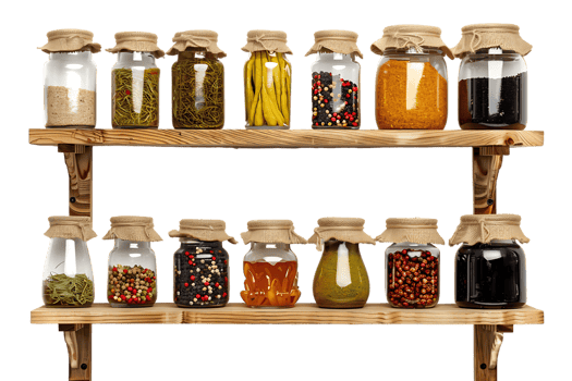 condiments shelf isolated against a transparent background png
