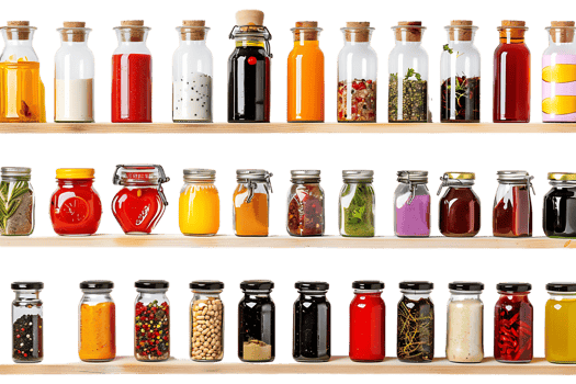 condiments shelf isolated against a transparent background png