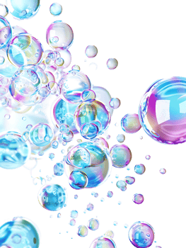 Cut out bubbles, isolated against a transparent background png