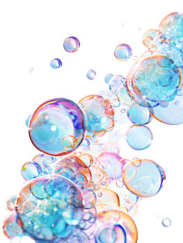 Cut out bubbles, isolated against a transparent background png