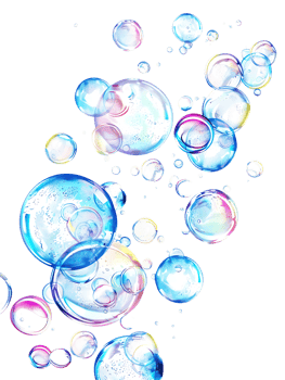 Cut out bubbles, isolated against a transparent background png