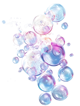 Cut out bubbles, isolated against a transparent background png