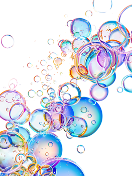 Cut out bubbles, isolated against a transparent background png
