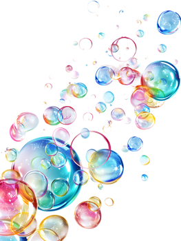 Cut out bubbles, isolated against a transparent background png