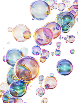 Cut out bubbles, isolated against a transparent background png