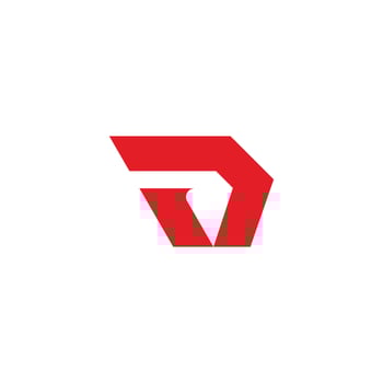 letter vd run red simple logo vector