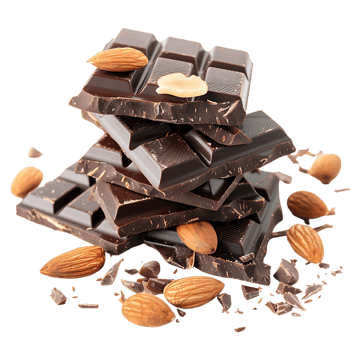 delectable chocolate and almond treat isolated against a transparent background png