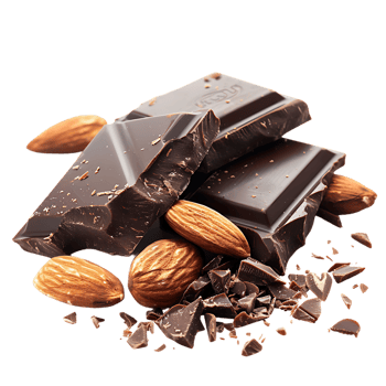 delectable chocolate and almond treat isolated against a transparent background png