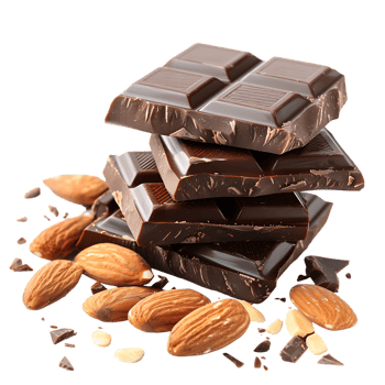 delectable chocolate and almond treat isolated against a transparent background png