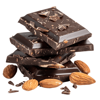 delectable chocolate and almond treat isolated against a transparent background png