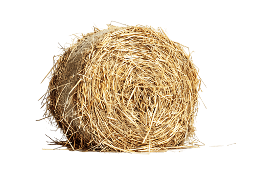 cylindrical or round hay bale isolated png