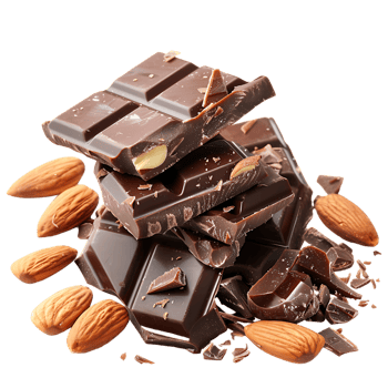 delectable chocolate and almond treat isolated against a transparent background png