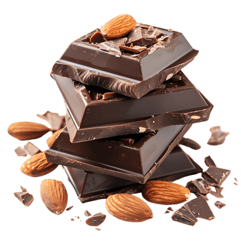 delectable chocolate and almond treat isolated against a transparent background png