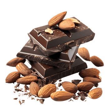 delectable chocolate and almond treat isolated against a transparent background png