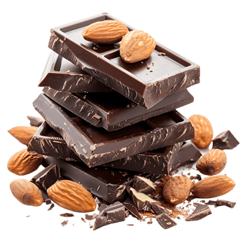 delectable chocolate and almond treat isolated against a transparent background png