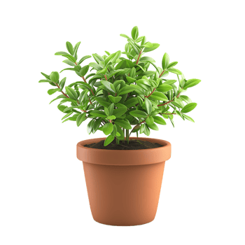 Plant in a pot over transparent background png