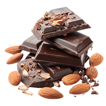 delectable chocolate and almond treat isolated against a transparent background png