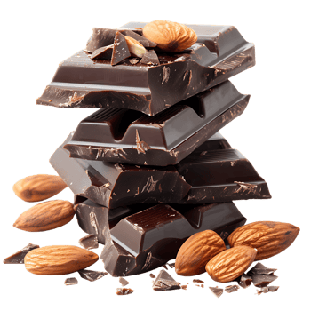 delectable chocolate and almond treat isolated against a transparent background png