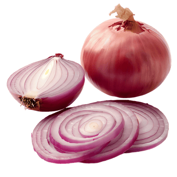 displays both whole and sliced onions, set against a transparent background png