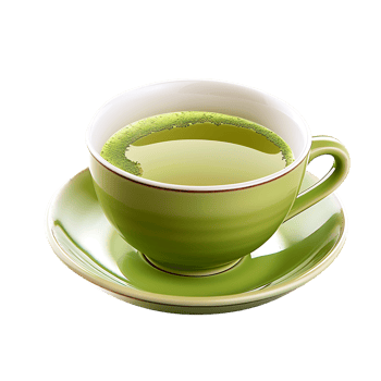 delightful cup of green tea isolated against a transparent background png