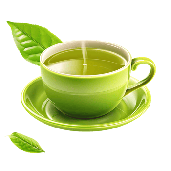 delightful cup of green tea isolated against a transparent background png
