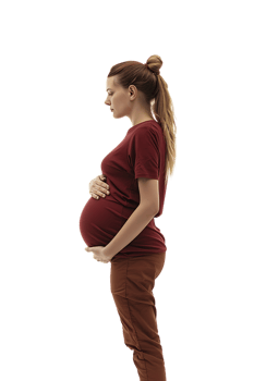 a pregnant woman isolated against a transparent background png