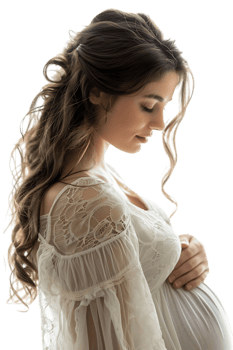 a pregnant woman isolated against a transparent background png