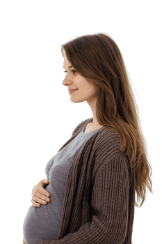 a pregnant woman isolated against a transparent background png