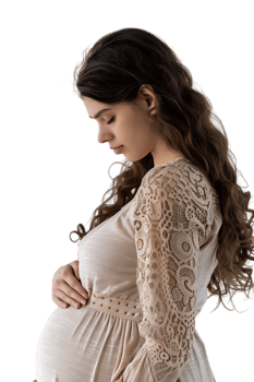a pregnant woman isolated against a transparent background png
