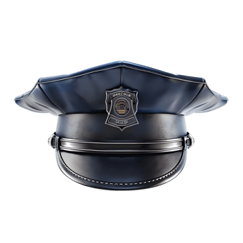 a police hat, isolated against a transparent background png