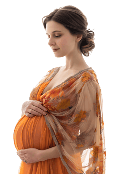 a pregnant woman isolated against a transparent background png