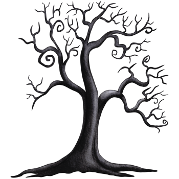black horror tree spooky watercolor halloween clipart, halloween party invitations, scrapbook designs, holiday decoration, mystical, and magical themes png