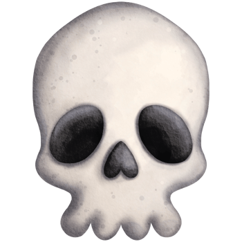 skull spooky watercolor halloween clipart, halloween party invitations, scrapbook designs, holiday decoration, mystical, and magical themes png