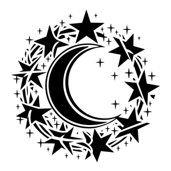 A Stars and Moon shape png