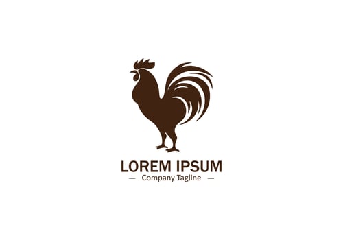 Modern Abstract Rooster Logo Design for Pet Silhouette Icons vector