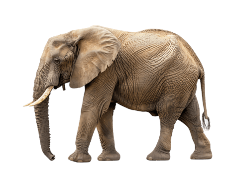 Elephant isolated against transparent background png
