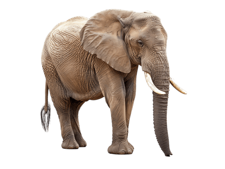 Elephant isolated against transparent background png