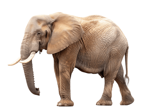 Elephant isolated against transparent background png