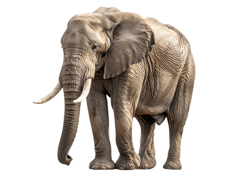 Elephant isolated against transparent background png