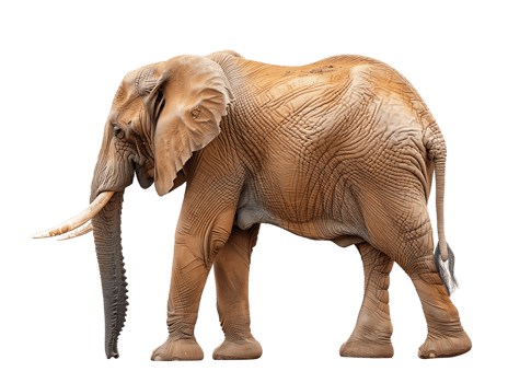 Elephant isolated against transparent background png