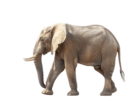 Elephant isolated against transparent background png