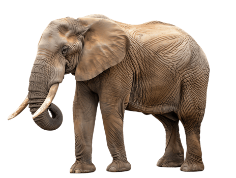 Elephant isolated against transparent background png
