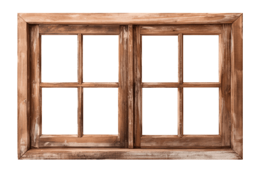 Wooden window isolated on transparent background png