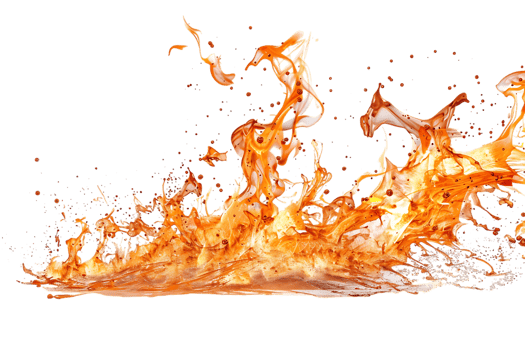 Fire splash spread, isolated against a transparent background png