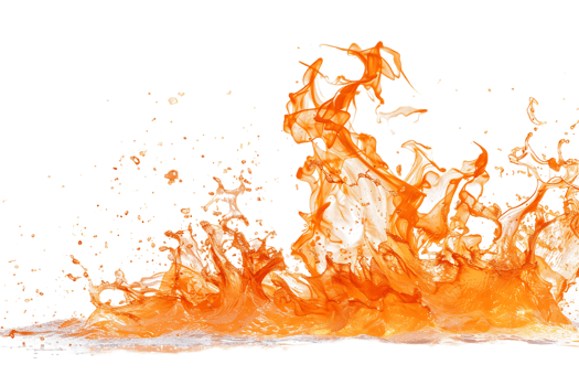 Fire splash spread, isolated against a transparent background png
