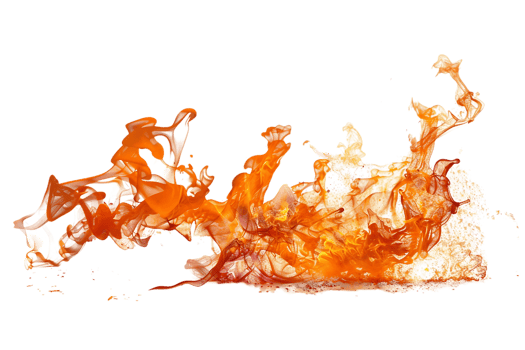 Fire splash spread, isolated against a transparent background png