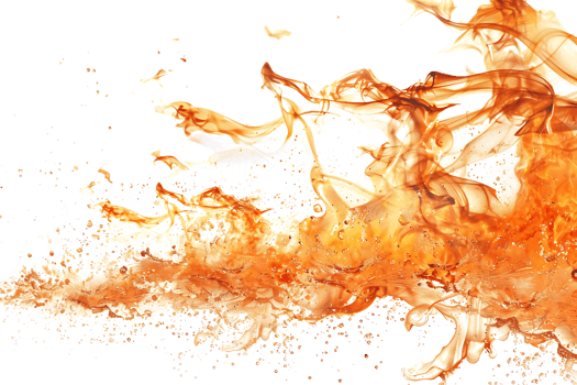 Fire splash spread, isolated against a transparent background png