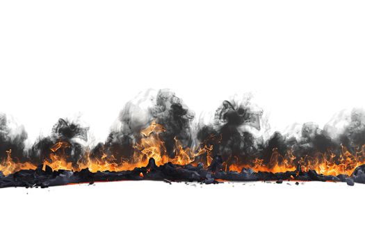 Fire horizon, isolated against a transparent background png